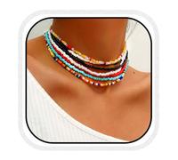 CLOACE Collana bohémien, collane di perle colorate, collana estiva da spiaggia, accessorio alla moda per le donne, l'orologio fa parte del prodotto, non è una pietra preziosa