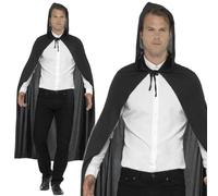Cloak Cappuccio Nero Unisex Per Adulti Vampiro Halloween Costume