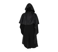 Cloak with Hood Men, Vintage Hooded Cape Costume, Floor-Length Medieval Robe for Autumn Festival Cosplay Halloween Bonfire Bridal Gothic Party Renaissance Wear, 1 Piece