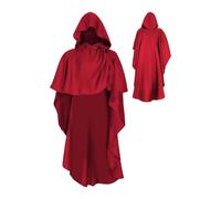 Cloak with Hood Men, Vintage Hooded Cape Robe with Full Length Design and Soft Fabric, Ideal for Autumn, Festival, Vampire, Bridal, Holiday, Goth, Ghost, Photo, Renaissance, Halloween, Party
