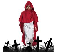 Cloak with Hood, Vintage Hooded Cape Costume, 01.05x12.05 Inches, Gothic Renaissance Themed, Vampire Cloak for Halloween Party, Autumn Festival, Bonfire, Cosplay, Holiday Wedding, Photo Shoots, Men