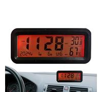 Clock For Car Dashboard, Portable Adhesive Electronic Car Clock, Small LED Humidity Monitor For Truck Auto Automotive Scooter Sedan Pickup SUV Console Air Vent Driving Road Trip