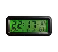 Clock for Car Dashboard - Solar-Powered Digital Interior Decoration, Car Dashboard Temperature Clock for Auto Automotive Vehicle Sedan Pickup Scooter Air Vent SUV Parking Driving