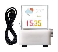 Clock Hologram - WiFi Desk Clock Photo Display | Trasparente Small Weather Station, Digital Clock Desk Decor, Real-Time Display, Home Decoration