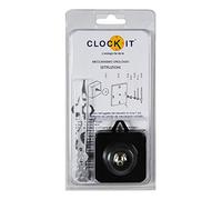 Clock-it Meccanismo Orologio di qualità, Perno Lungo, Lancette Lunghe in Alluminio Argento,Altezza Perno 24mm/Filettatura 18mm, Kit Orologio Fai da Te. Azienda Italiana specializzata.