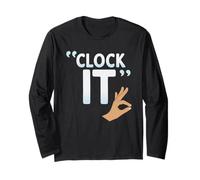 Clock It Meme Gym brainrot for Women Funny Workout Maglia a Manica