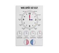 Clock Learning Poster Telling Time Educational Wall Art for Preschool Kindergarten Class(Unframed,16x24inch(40x60cm))