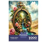 Clock Rose Fountain 1000 Pezzi Puzzle Timeless Floral Elegance Puzzle Premium Cartone Qualità - Anziani Appassionati, Allenamento Concentrazione, Regalo Inaugurazione E Tempo Libero Indoor 38x26cm/100