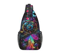 Clock With Dream Catcher Uomo Donna Borsa A Tracolla Piccolo Sling Bag Casual Borsa A Spalla Per Trekking Treeking Viaggio