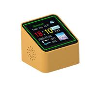 Clock with Weather - Smart Digital Desk Clock, Temp Humidity Sensor Display, Indoor Weather Station for Home | Small Table Clocks for Bedside Kitchen Bathroom | Office Garage Gym Classroom Use