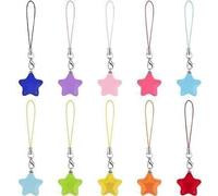 Clockjuan 10 ciondoli per cellulare a forma di stella, con ciondolo a forma di stella, 10 pezzi