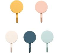 Clockjuan Ganci colorati autoadesivi da parete, ganci autoadesivi da parete, resistenti, carini, colorati, portachiavi decorativi, ganci da parete, ganci multiuso, 5 pezzi