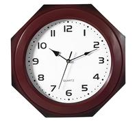 Clockswise Quickway Imports QI004143 - Orologio da parete in plastica dall'aspetto moderno, a forma ottagonale, per soggiorno, cucina o sala da pranzo, colore: marrone
