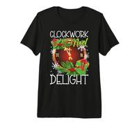 Clockwork Noel Delight Christmas Steampunk Maglietta Premium