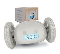 CLOCKY Sveglia Rumorosa per chi ha il Sonno Pesante Dormiglioni Sordi Ruote Sveglia Digitale da Comodino per Dormienti Rumorissima Adulti Bambini che Scappa Cammina Regali Divertenti (Nebbia)