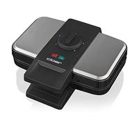 Cloer 1459 Piastra per Waffle di Bruxelles per Cialde alla Belga, 1000 W, rivestimento antiaderente, spia di cottura, corpo in plastica nera