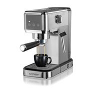 cloer 5829 Macchina per caffè espresso con schiumatore, pompa da 20 bar, design sottile, 1-2 tazze per espresso, cappuccino, latte macchiato, spegnimento di sicurezza, serbatoio dell'acqua da 1