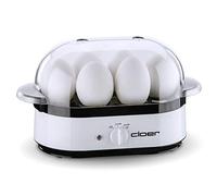 Cloer Eierkocher Cuociuova da 1-6 Uova, Segnale Acustico Opzionale, 350 W, portauova Rimovibile, Ciotola riscaldante in Acciaio Inossidabile con Rivestimento Antiaderente, Bianco