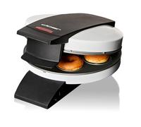 Cloer 6121 donut maker for 6 mini donuts or bagels, non-stick coating, red indicator light, stowable to save space, cable winder, plug depot, 520 w, white metal housing