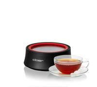 Cloer 6700 Scalda Teiera elettrico, piastra riscaldante per tè e bevande calde, elemento riscaldante in pietra, piastra in acciaio inox Ø 14 cm, utilizzo senza cavo