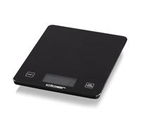 Cloer 6870 Bilancia Digitale da Cucina fino a 10 kg, dotata di funzione tara, alta precisione fino a 1 g, indicazione del peso in g, oz e ml, superficie di vetro, display LCD, nero
