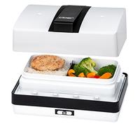 Cloer 800MBX - Contenitore per menù, con vassoio e misurino estraibile, in acciaio inox, combinabile, set per il pranzo, 1,2 l, colore: bianco, 1,2 litri