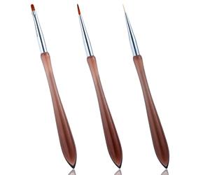 Clofiak 3 pennelli per nail art a forma di margherita, penna versatile per disegno unghie, pennello acrilico a doppia estremità, pennello rotondo piatto per petali, foglie e disegni artistici