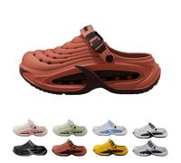 Clogs for Men Lightweight Slip-On Garden Shoes for Yard Work, Beach Walks & Everyday Comfort (Red-Black,46-47)