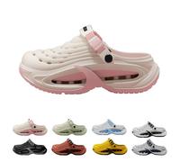 Clogs for Men Lightweight Slip-On Garden Shoes for Yard Work, Beach Walks & Everyday Comfort (White-Pink,38-39)