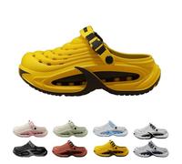 Clogs for Men Lightweight Slip-On Garden Shoes for Yard Work, Beach Walks & Everyday Comfort (Yellow-Black,36-37)