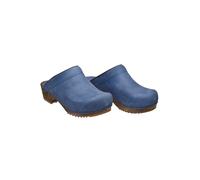 Clogs Sanita Donna In Legno Wood-Chrissy Open In Pelle 1200009W Blu