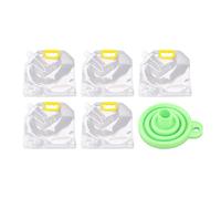 Cloimei 5 sacchetti sigillati, contenitori salvaspazio verticali trasparenti riutilizzabili, per cereali, farina, noci, organizzazione della (1,5 kg)