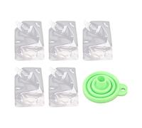 Cloimei 5 sacchetti sigillati, contenitori salvaspazio verticali trasparenti riutilizzabili, per cereali, farina, noci, organizzazione della (1kg)