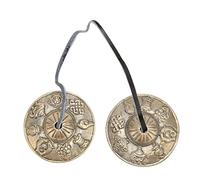 Cloimei Autentici piatti tibetani Campane da meditazione in ottone realizzate a mano con motivi di buon auspicio per la guarigione spirituale del suono dello yoga e la pratica dell