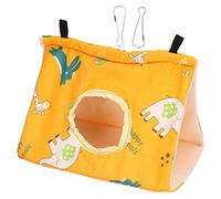 Cloimei Bird Hut Hammock Soft Flannel Foldable Hanging Bed for Parrots Hamsters Squirrels Hedgehogs with 2 Hooks Warm Safe Play Rest Orange 22cm x 15cm x 15cm