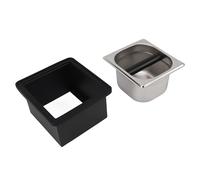Cloimei Busta per caffè in acciaio inossidabile Secchio quadrato staccabile per fondi di caffè per Caffetteria di casa Durevole antiruggine Facile da pulire 18,6x17,3x10,8 cm