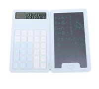 Cloimei Calcolatrice scientifica scritta a mano Blocco note LCD con stilo Calcolatrice matematica multifunzionale portatile con 12 pulsanti grandi per uso domestico in ufficio Plas