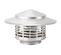 Cloimei Cappa per camino in acciaio inossidabile, resistente alla ruggine, copertura rotonda per ventilazione, per casa, bagno, ristorante, ufficio, uso commerciale, design durev