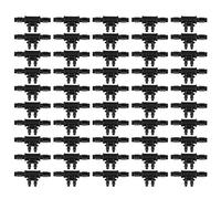 Cloimei Connettore per irrigazione a goccia a 4 vie POM Raccordo spinato per sistema di irrigazione a serra da giardino Fattoria Nero 50PCS Accessori per tubi