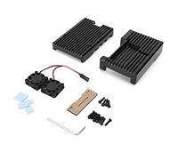 Cloimei Custodia di raffreddamento in lega di alluminio a 4 case con doppia ventola Guscio in metallo ad alte prestazioni per una migliore dissipazione del calore e protezione Incl