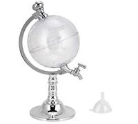 Cloimei Dispenser per vino Globe da 1,5 litri con rubinetto, contenitore per bevande in plastica ABS trasparente, ideale per casa, bar, ristorante e feste.
