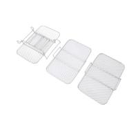 Cloimei Griglia per friggitrice a 3 strati in acciaio inossidabile Accessori impilabili per friggitrice ad aria Griglia di cottura multi-livello per disidratare la frutta per prepa