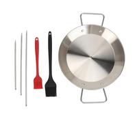 Cloimei Griglia per spiedini Verticale Professionale in Acciaio Inossidabile Griglia per Barbecue Multifunzionale con spiedini Rimovibili per Cucinare all'aperto Riunioni di famigl (con Pennello)