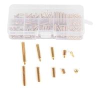 Cloimei Kit assortimento di dadi e viti di supporto in ottone da 320 pezzi Elementi di fissaggio esagonali M2 ad alta resistenza per apparecchiature elettroniche di comunicazione D