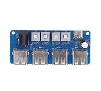 Cloimei Modulo sdoppiatore di alimentazione USB a 4 canali con controlli a pulsante individuali Scheda di espansione di alimentazione 5 V CC Design compatto PCB per progetti elettr