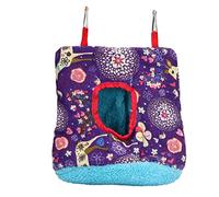 Cloimei Plush Warm Bird Hammock Soft Cozy Foldable Hanging Nest Swing Bed for Parrots Parakeets Cockatiels Small Birds Cage Accessories Winter Shelter