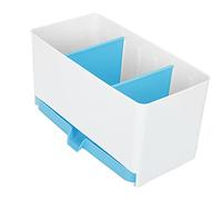 Cloimei Premium Kitchen Draining Rack Organizer Washable Detachable Spoon Chopsticks Storage Box Adjustable Space Holder for Utensils PP Material Green Blue Pink 22x11x11cm (Blu)