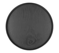 Cloimei Round Wooden Food Serving Tray Elegant Durable Multifunctional Service Plate for Home Kitchen Hotel Use Black MDF Material Polished Surface (24 cm)