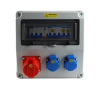 Cloimei Scatola presa industriale con interruttore automatico C16 2 16A e 5 380V 415V 16A Presa elettrica per carichi pesanti per cantieri edili Officine Plastica ABS