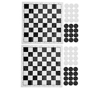 Cloimei Set Dama Internazionale Gioco a Scacchiera in Plastica Pieghevole Giochi da Tavolo da Viaggio Leggeri per Famiglie Adulti Feste in Campeggio 25x25 cm 48 Pezzi